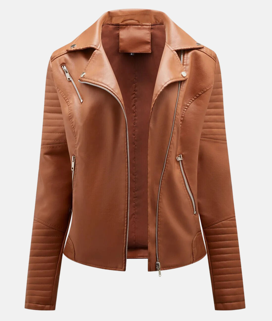 W&W Mode | Damen Lederjacke ohne Kapuze - Stilvolle Bikerjacke