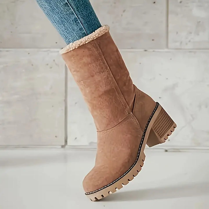 PLÜSCH GEFÜTTERTE WINTER PLATTFORM STIEFELETTE