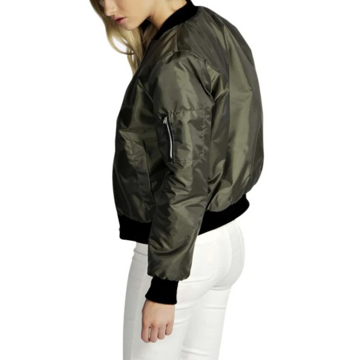W&W Mode | Grüne O Hals Wasserdichte Winddichte Damen Sommerjacke