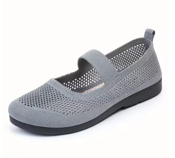 W&W Mode | Orthopädische Luftige Gestrickte Riemenflachschuhe