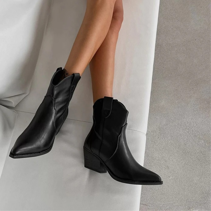 Damen-Cowboystiefel aus Leder mit wasserdichtem Design