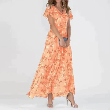 W&W Mode | Langes Sommerkleid mit Blumenmuster