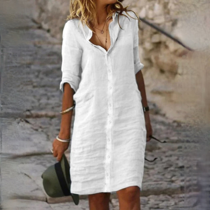 W&W Mode | Baumwolle Leinen Damen Kleid