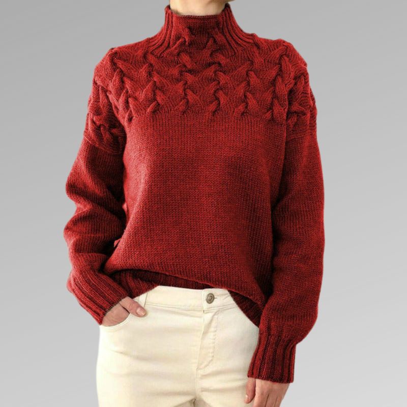 W&W Mode - Damenpullover mit Zopfstrick-Detail
