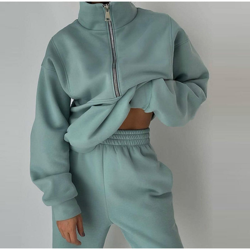 W&W Mode Sweatshirt und Hose für Damen bekleidung mit Reiß verschluss