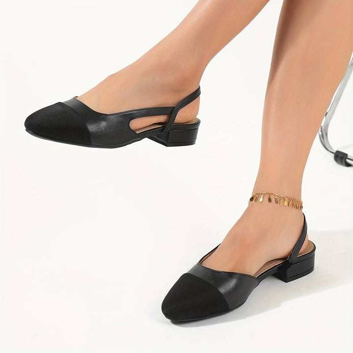 W&W Mode | Slingback Ballerinas in Beige & Schwarz Klassischer Chic