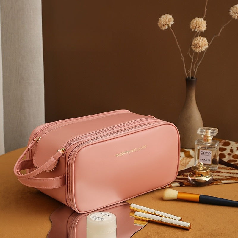 W&W Mode PU-Leder Kosmetiktasche mit U-förmigem Design