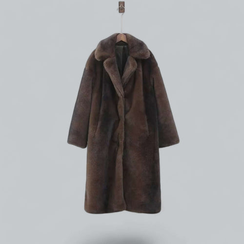 W&W Mode | Eleganter Kunstfell Langer Trenchcoat