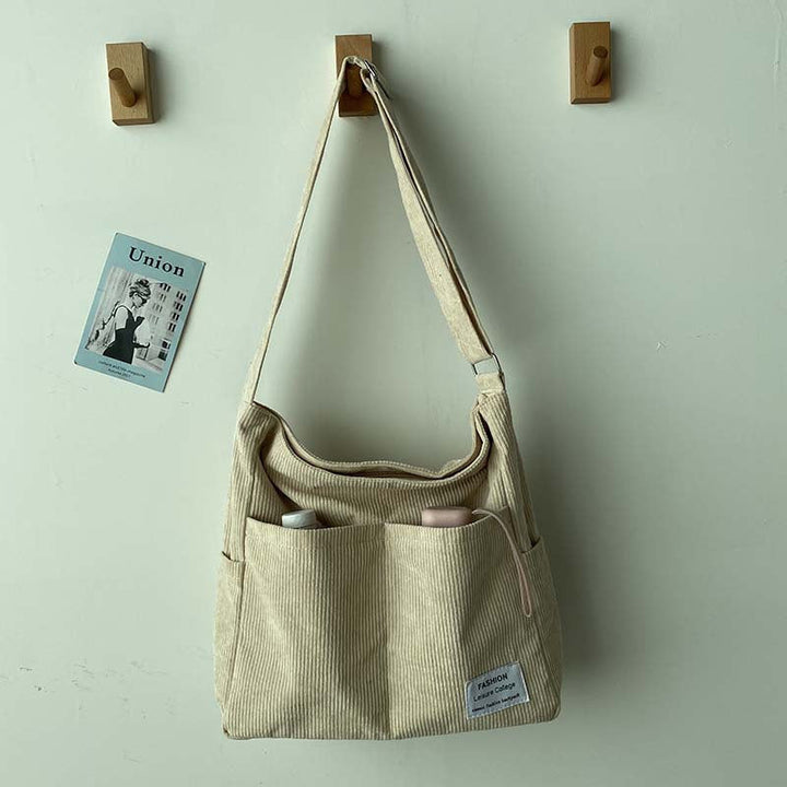 W&W Mode | Weite Corduroy Schultertasche
