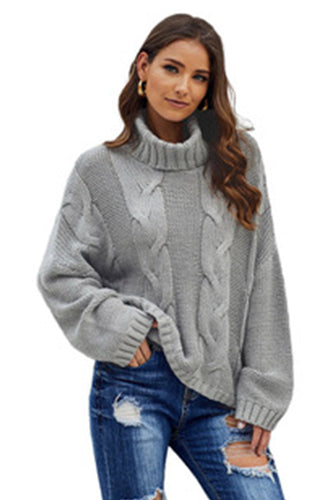 W&W Mode Gedrehter Strick Langarmpullover