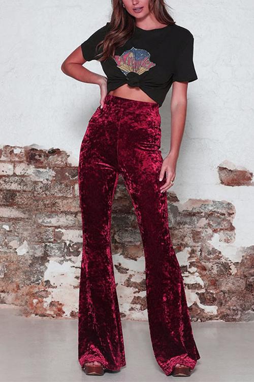 W&W Mode | Rosiedress Elastischer Bund Schlaghosen Samt Pants