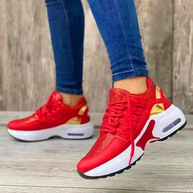 W&W Mode - Vulkanisierte Keilsneaker mit Schnürung