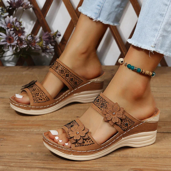 W&W Mode - Orthopädische Blumen Sandalen