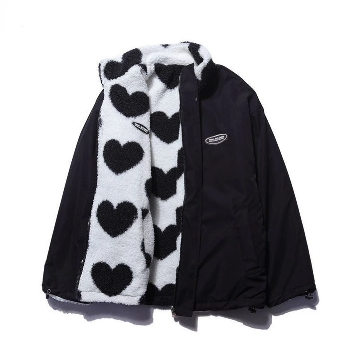 W&W Mode | Wendbare Herz Fleecejacke