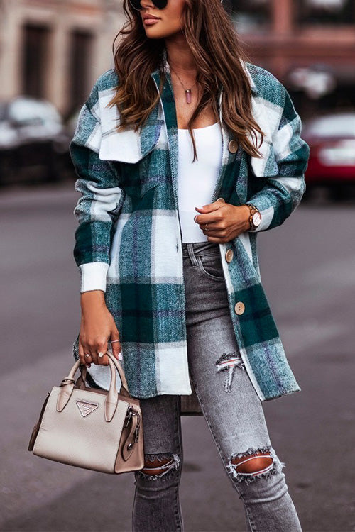 W&W Mode | Rosiedress Casual Revers Knopf Down Taschen Karos Cardigans