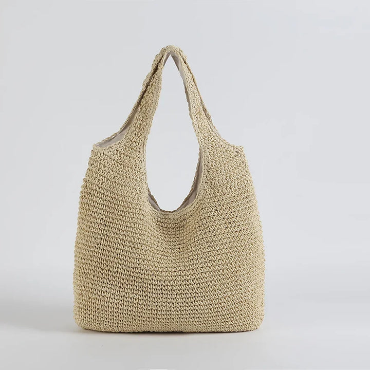 W&W Mode | Strohtasche Geflochtene Tasche Leicht & Strapazierfähig Lässige Sommertasche