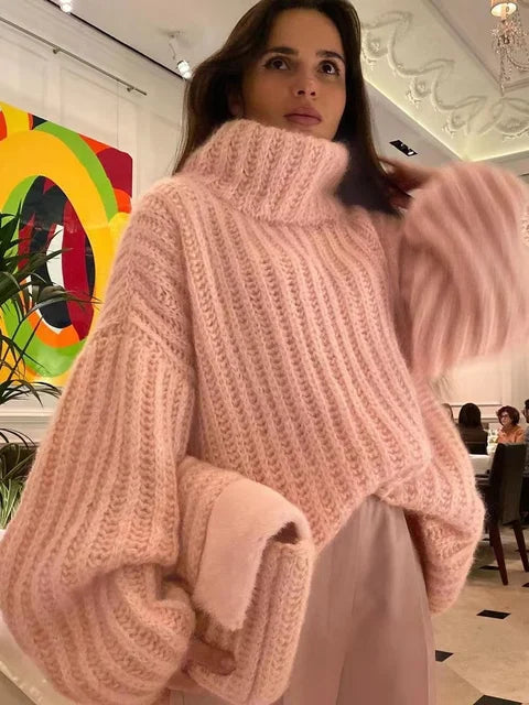 W&W Mode Rollkragenpullover | Stilvoller, elegant gestrickter Pullover für Damen