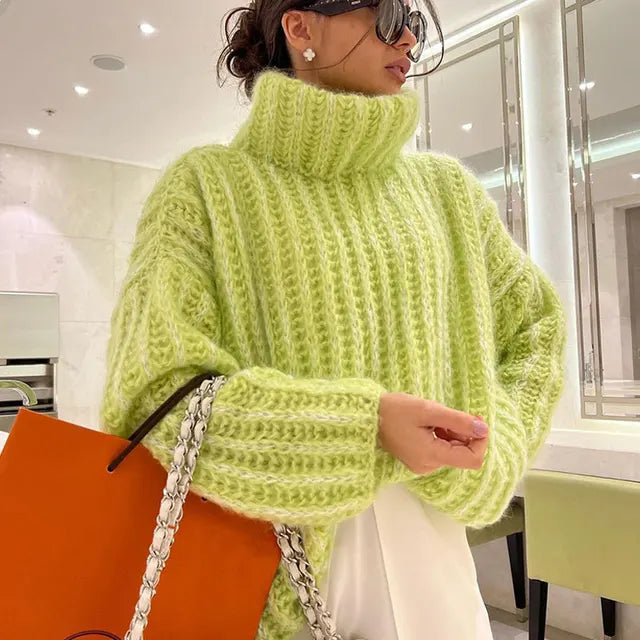 W&W Mode Rollkragenpullover | Stilvoller, elegant gestrickter Pullover für Damen