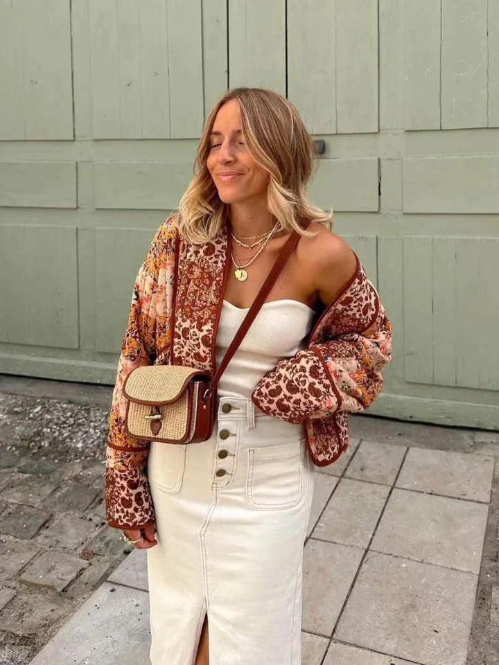 W&W Mode - Bunte Steppjacke mit Blumenmuster