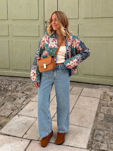 W&W Mode - Bunte Steppjacke mit Blumenmuster