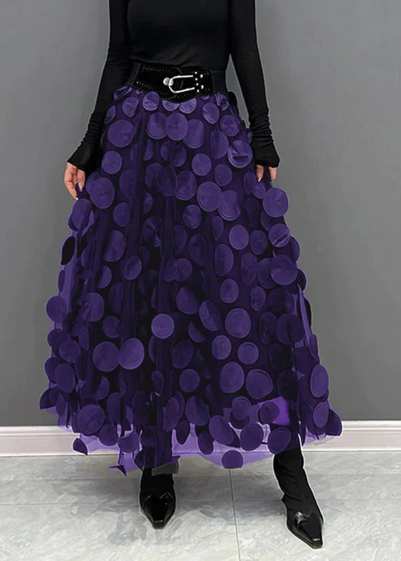 W&W Mode – Eleganter Tüllrock mit Punkten, Mehrlagiger Mesh-Stoff