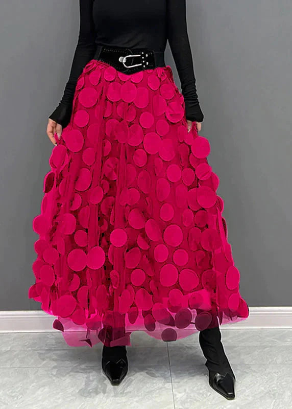 W&W Mode – Eleganter Tüllrock mit Punkten, Mehrlagiger Mesh-Stoff