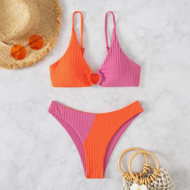 W&W Mode – Push-up-Bikini-Set mit hoher Taille für Damen