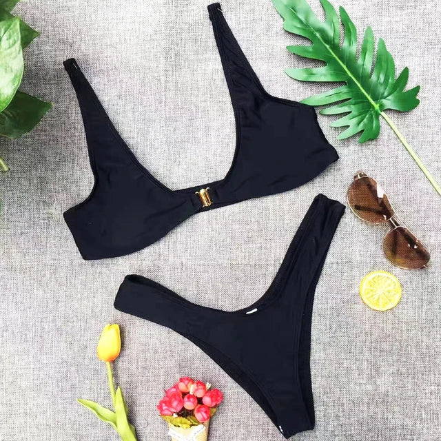 W&W Mode | Gerippt, Wattiertes Push up Bikini Set