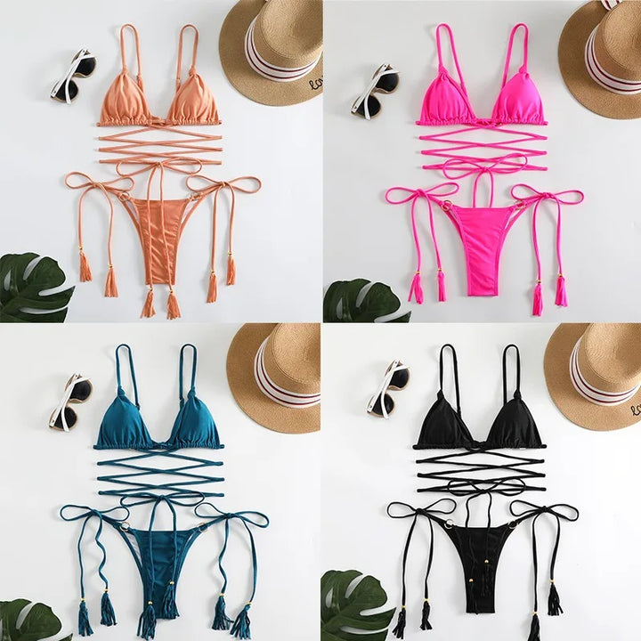 W&W Mode | Sexy Cross String Bikini Satz