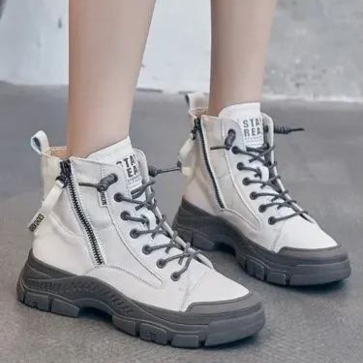 W&W Mode - Elegante High-Top-Sneakerstiefel mit Reißverschluss