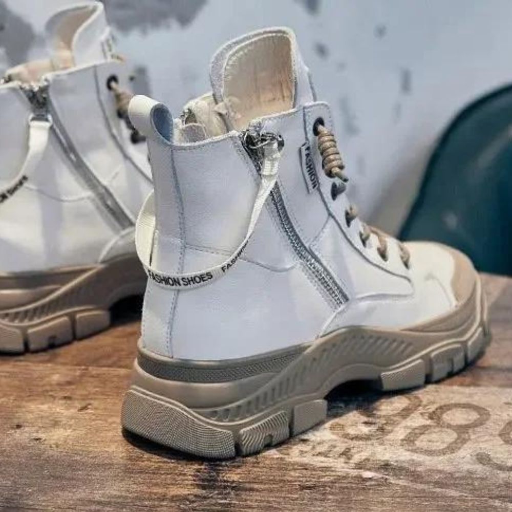 W&W Mode - Elegante High-Top-Sneakerstiefel mit Reißverschluss
