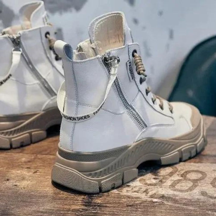W&W Mode - Elegante High-Top-Sneakerstiefel mit Reißverschluss