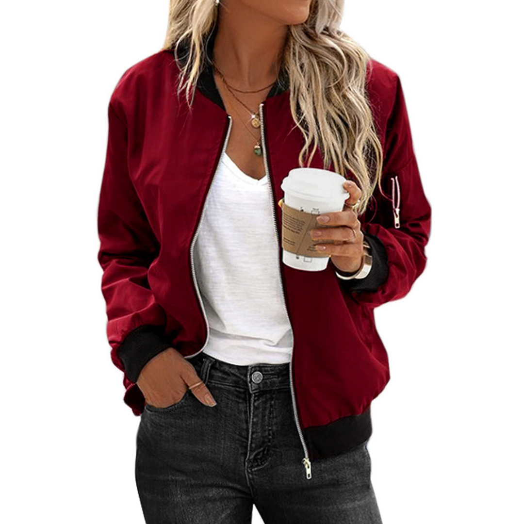 W&W Mode | Zip Bomberjacke Lässig Für Damen