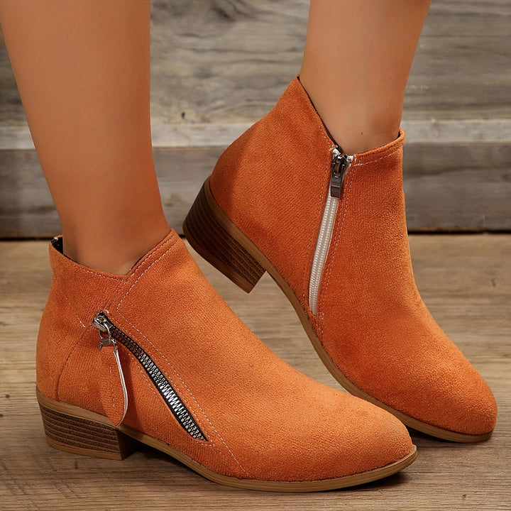 W&W Mode - elegante spitze Stiefeletten mit Absatz und Reißverschluss