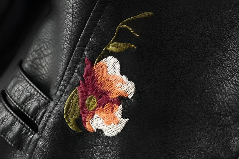 W&W Mode | Lederjacke mit Stickerei