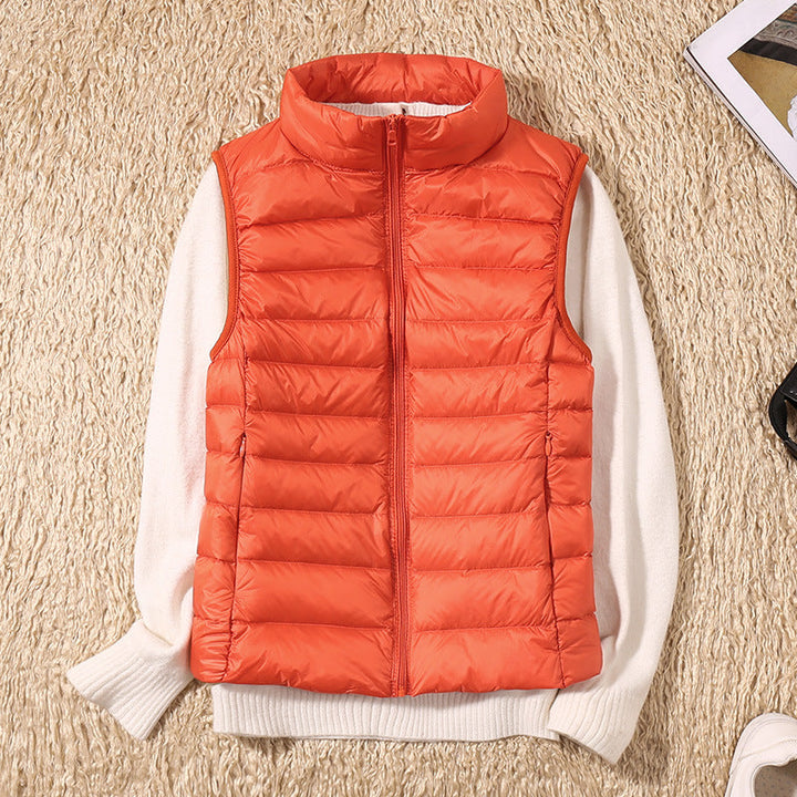 W&W Mode | Ärmellos Daunen Weste Jacke Mit Reissverschluss