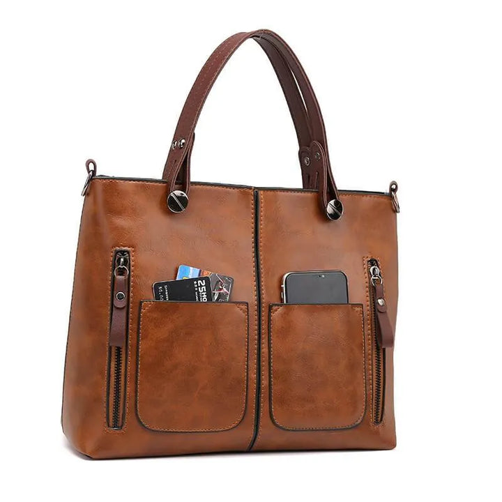 Zeitlose Damen-Handtasche mit Reißverschluss & verstellbarem Riemen