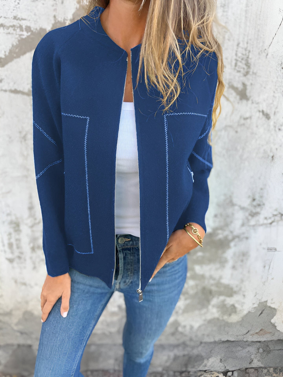 W&W Mode | Damen Zip Jacke Mit Taschen