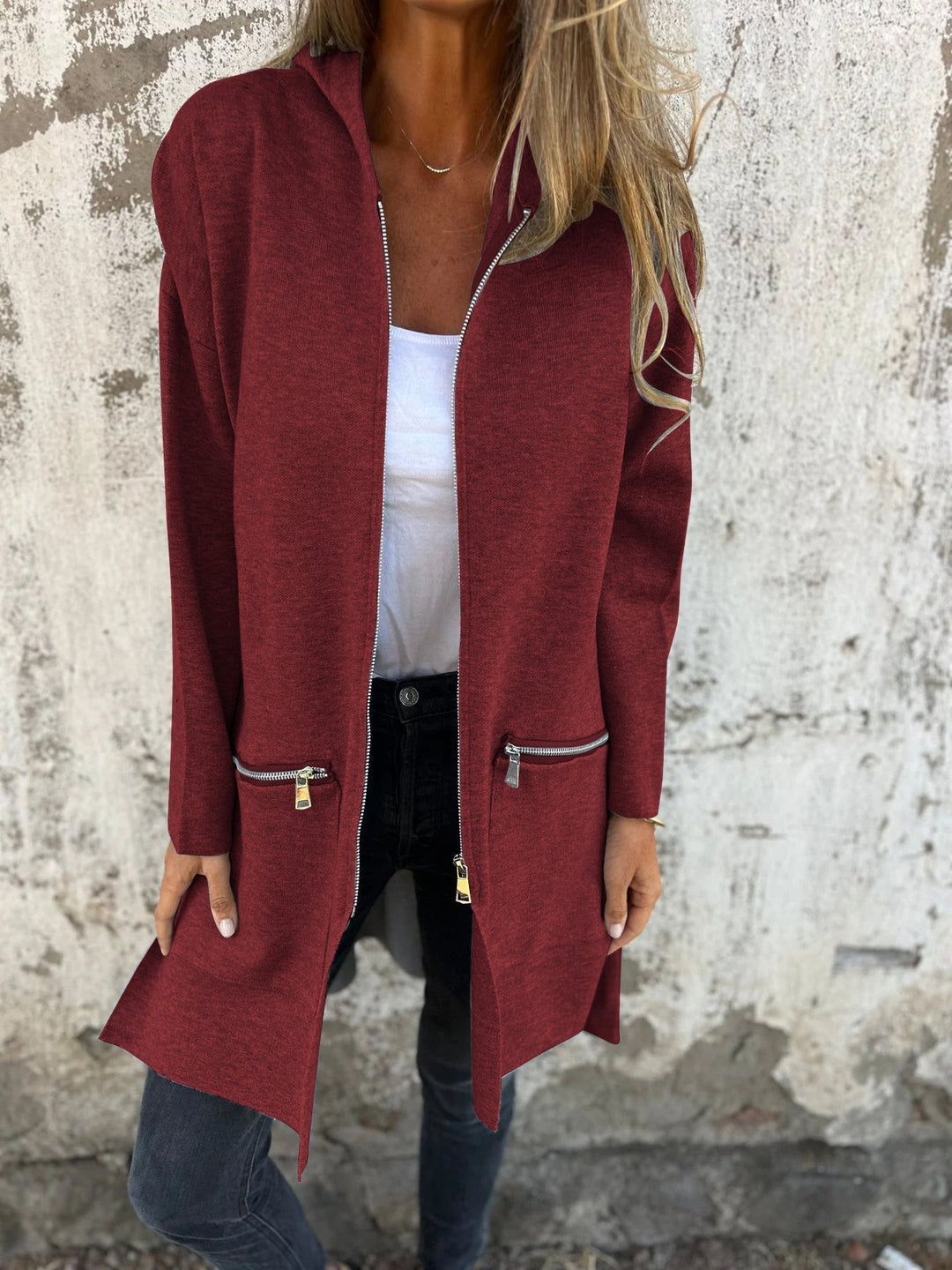 W&W Mode | Lässige Langarmjacke Mit Reißverschluss Für Damen