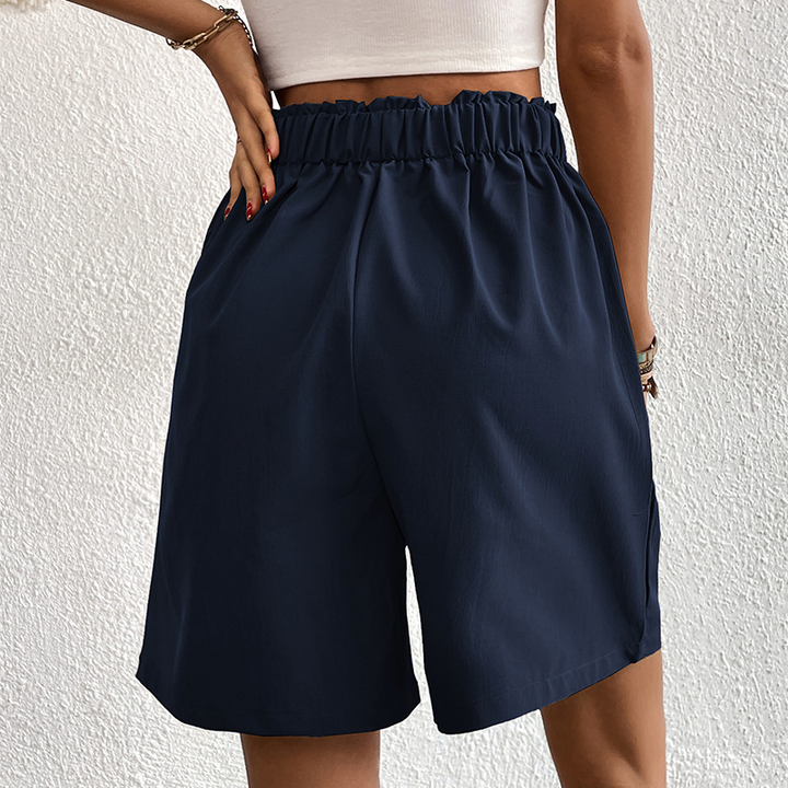Damen-Shorts aus Baumwoll-Polyester-Mischgewebe mit elastischem Bund