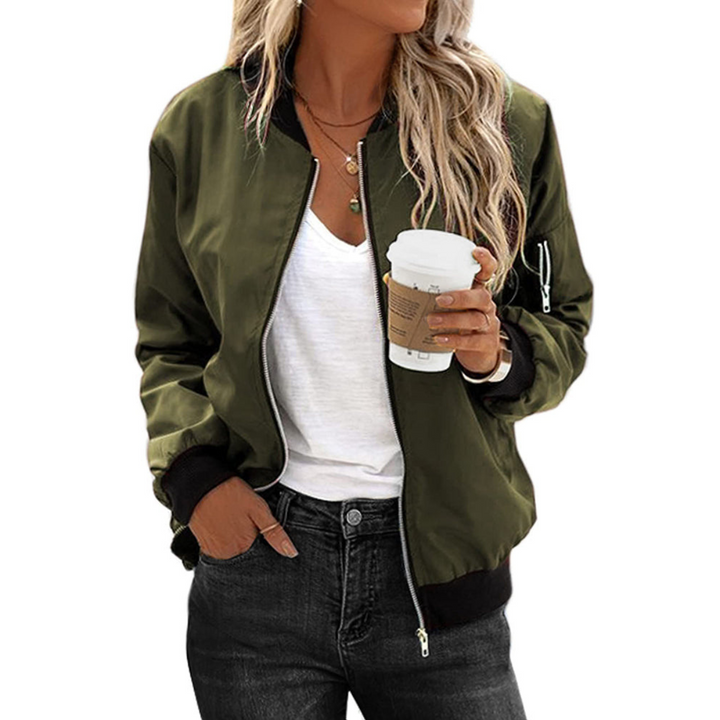 W&W Mode | Zip Bomberjacke Lässig Für Damen