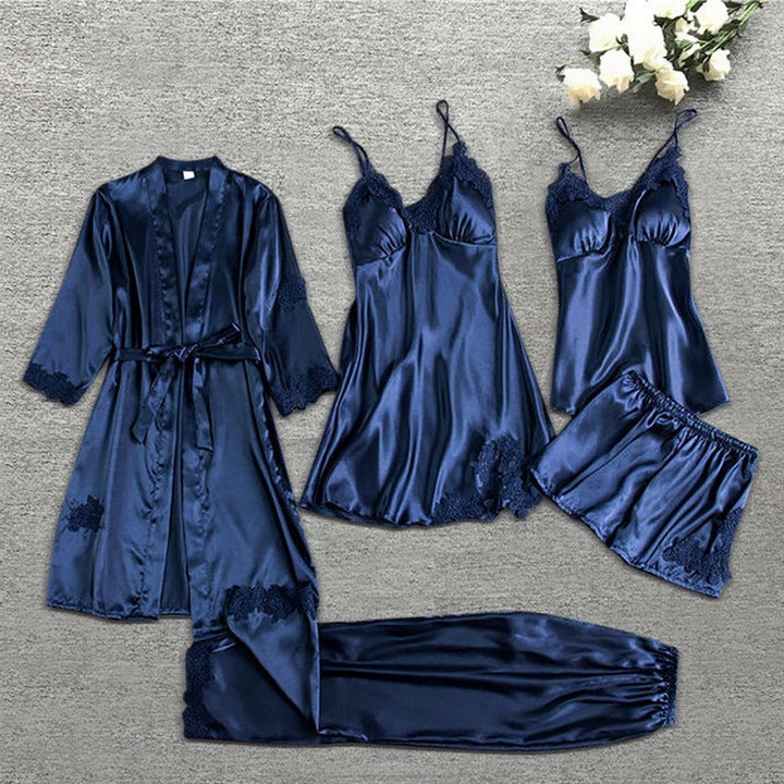 W&W Mode | Satin-Spitzen-Pyjama-Set für Damen