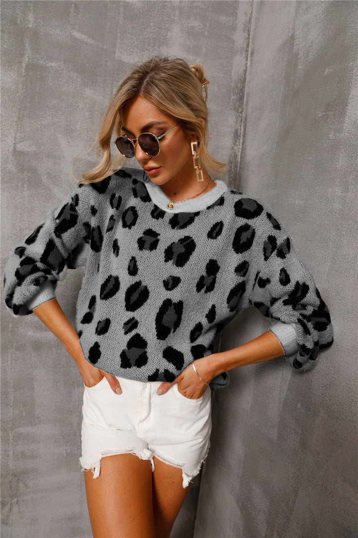 W&W Mode Große Größe Leopard Pullover