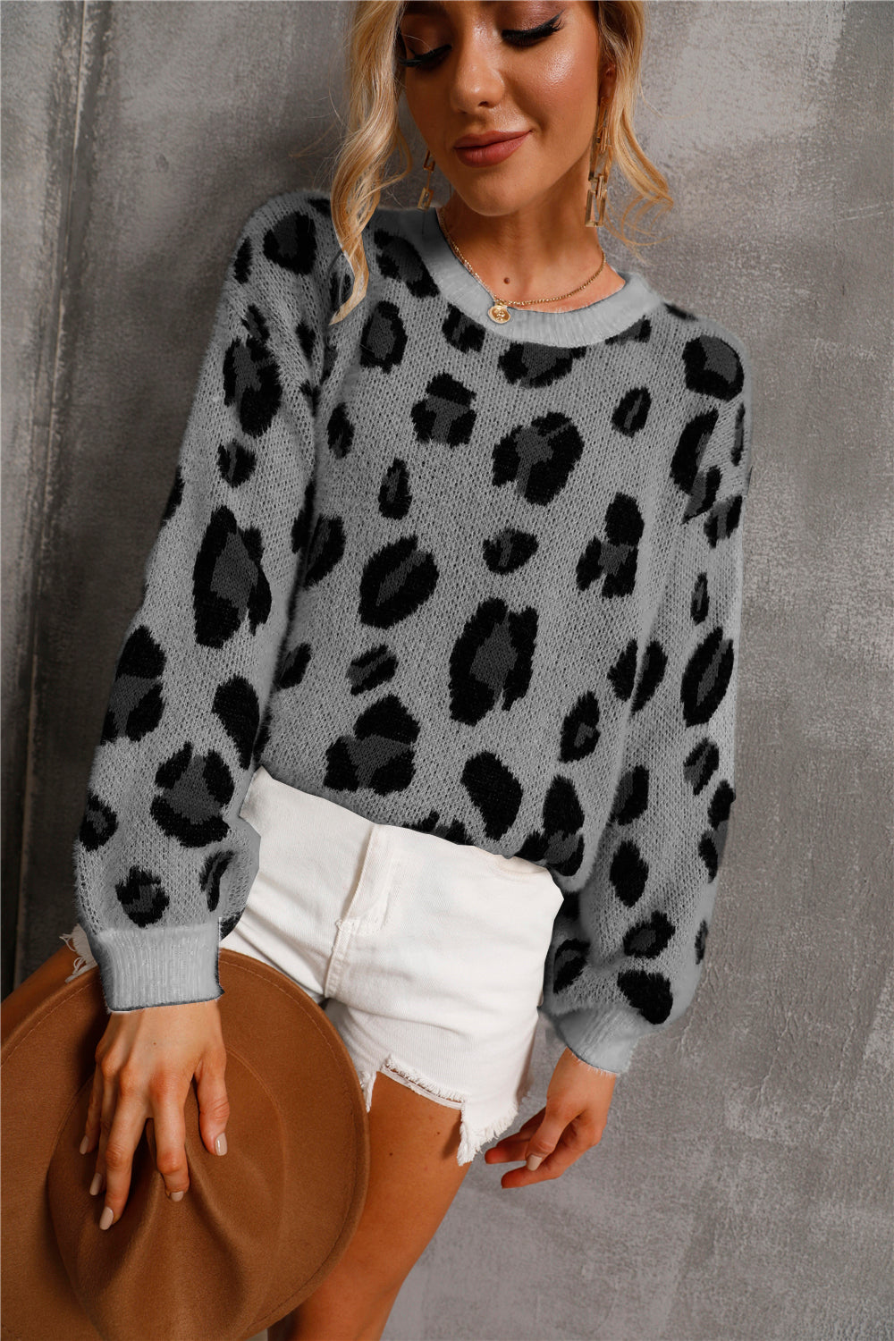 W&W Mode Große Größe Leopard Pullover