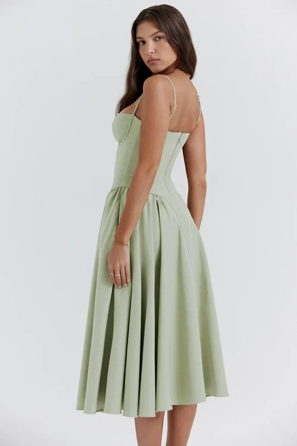 W&W Mode | Ärmelloses Midikleid Mit Korsett Passform
