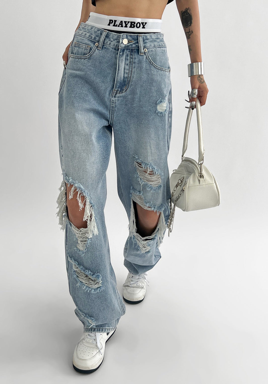 W&W Mode Damenjeans mit zerrissenen