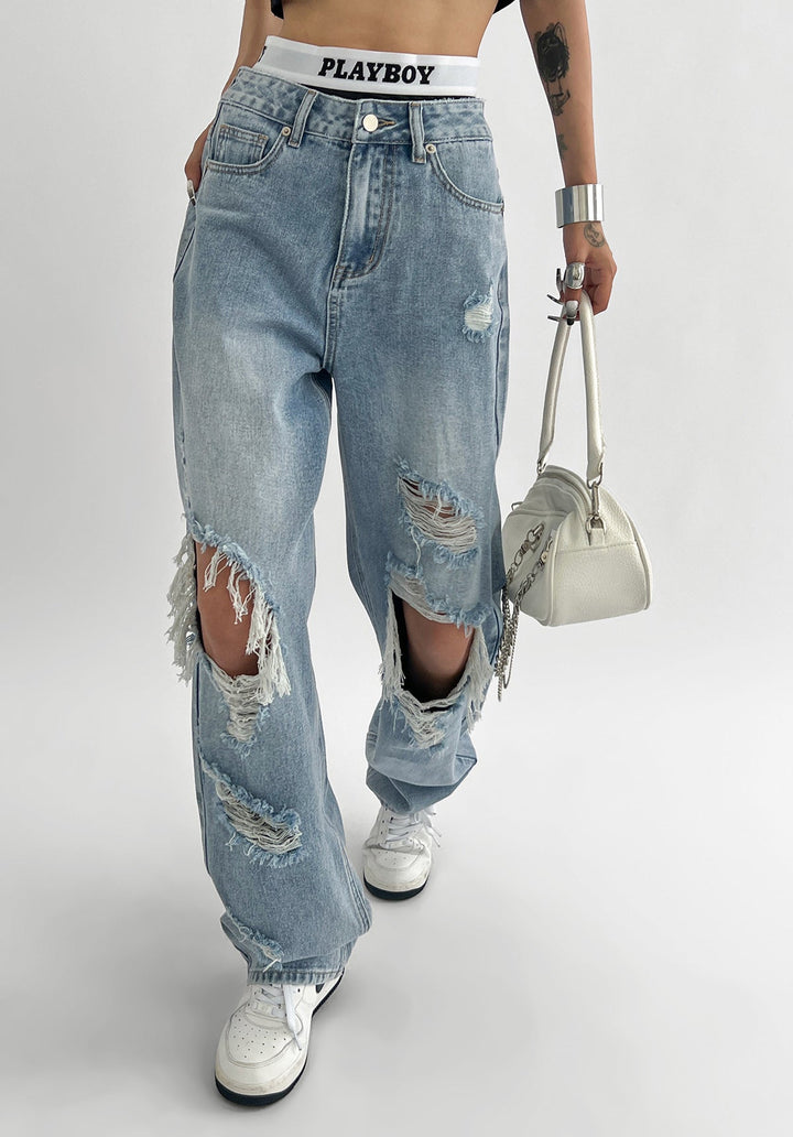 W&W Mode Damenjeans mit zerrissenen