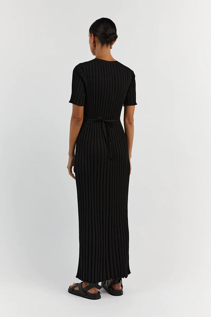W&W Mode Strickkleid mit schmaler Taille und Streifenmuster