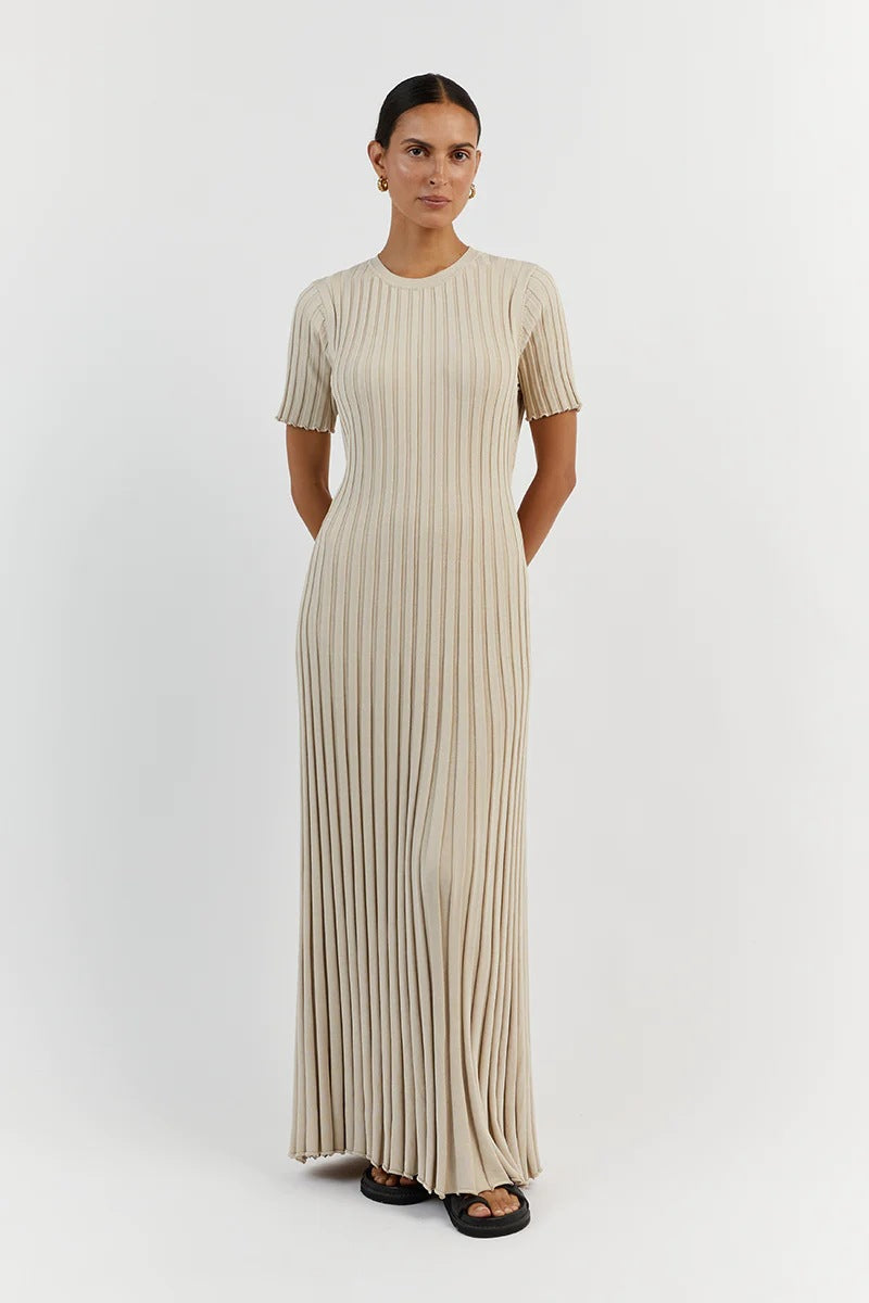 W&W Mode Strickkleid mit schmaler Taille und Streifenmuster
