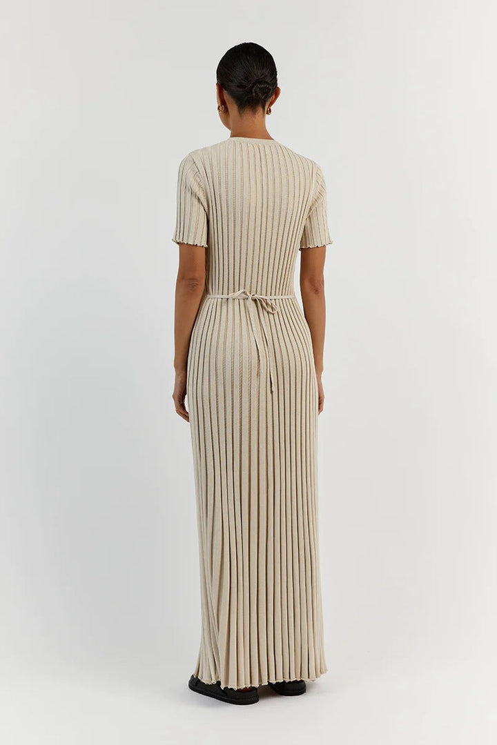 W&W Mode Strickkleid mit schmaler Taille und Streifenmuster